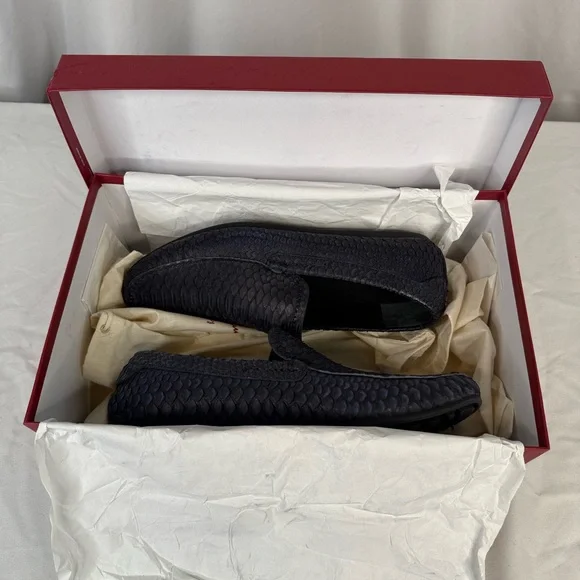 Salvatore Ferragamo Coast 4 Navy Python Loafers - Picture 8 of 11